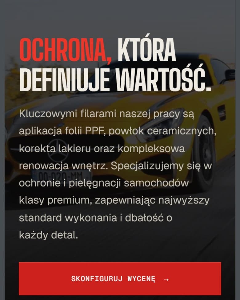 The KN Studio website on a phone: Dark, premium design
